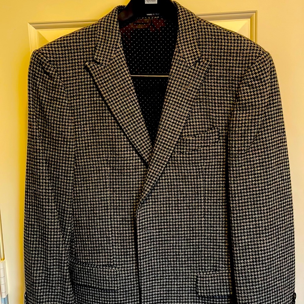 Givenchy Mens Herringbone Wool Blazer
